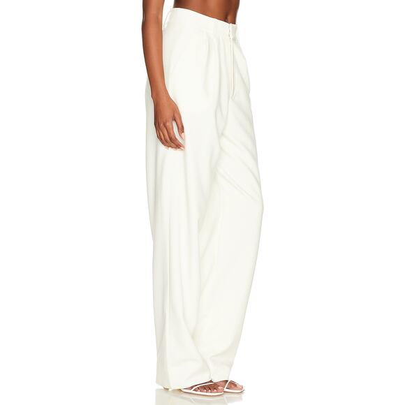 Revolve Nonchalant Label Pilar Pant Trouser Slim Fit Soft Cream White X-Small - Picture 2 of 14